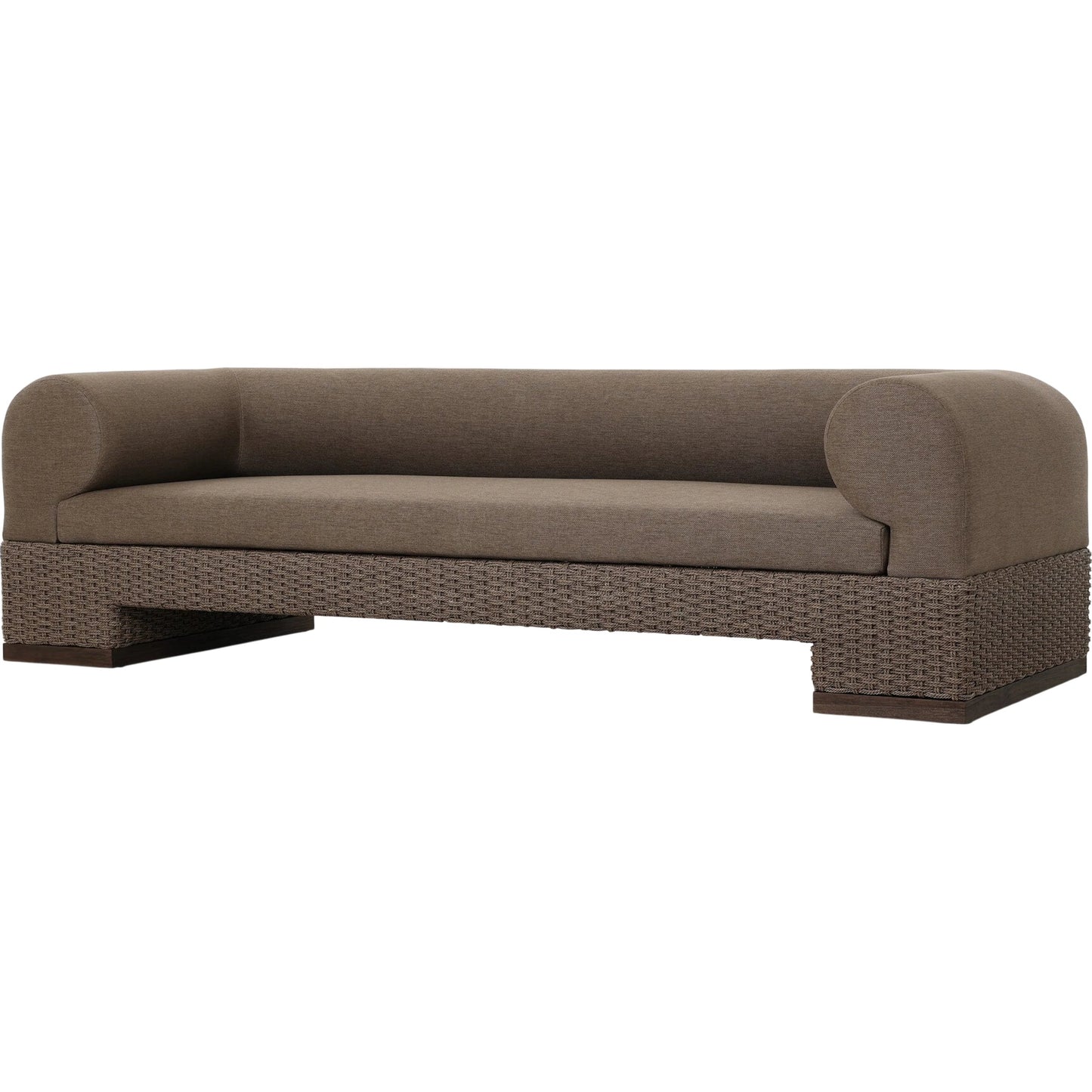 002 SI-2320139 | Primary Silo | Joss Outdoor Sofa by Four Hands. Made from 100% olefin, solid teak, 100% polyethylene in a coastal style.