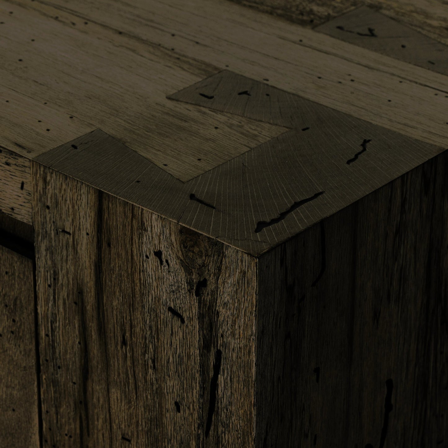 044 SI-1976983 | Closeup | Abaso Sideboard by Four Hands. Made from thick oak veneer in a modern style.