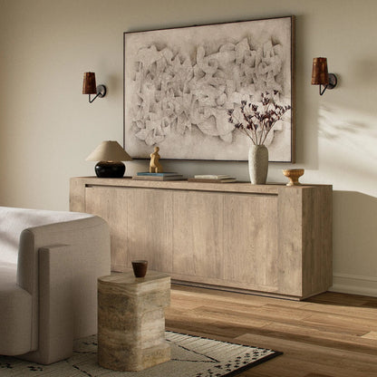 Abaso Sideboard by Four Hands. Made from thick oak veneer in a modern style.