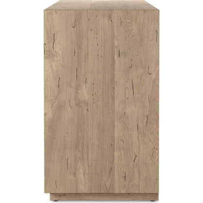 Abaso Sideboard by Four Hands. Made from thick oak veneer in a modern style.