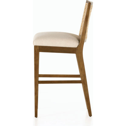Antonia Cane Armless Bar Stool by Four Hands. Made from unique in a coastal style.