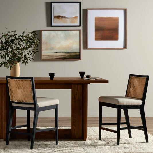 Antonia Cane Armless Counter Stool by Four Hands. Made from unique in a coastal style.