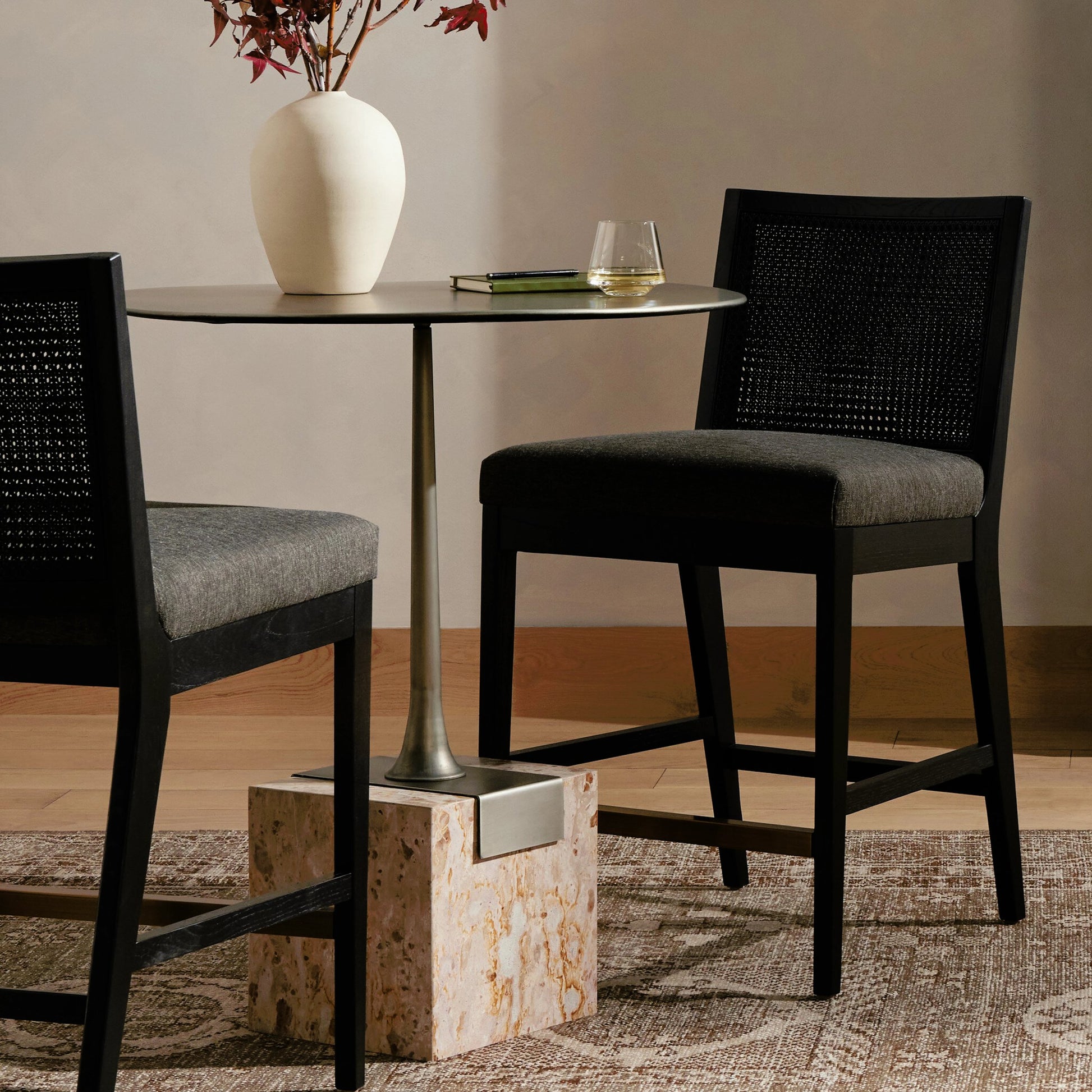 Antonia Cane Armless Counter Stool by Four Hands. Made from unique in a coastal style.