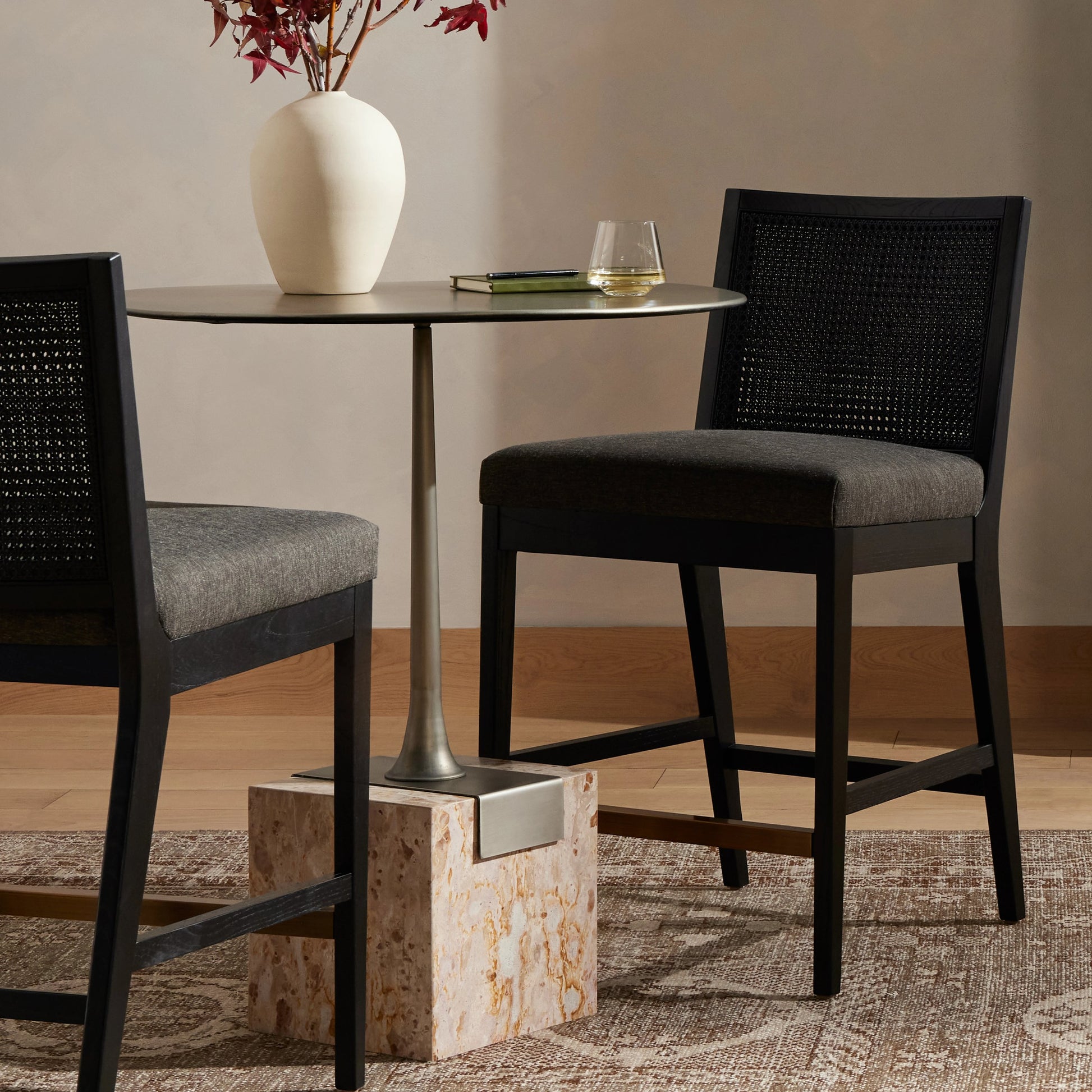 Antonia Cane Armless Counter Stool by Four Hands. Made from unique in a coastal style.