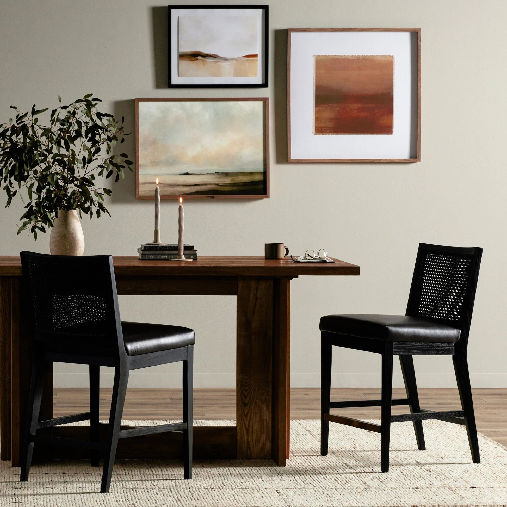 Antonia Cane Armless Counter Stool by Four Hands. Made from unique in a coastal style.