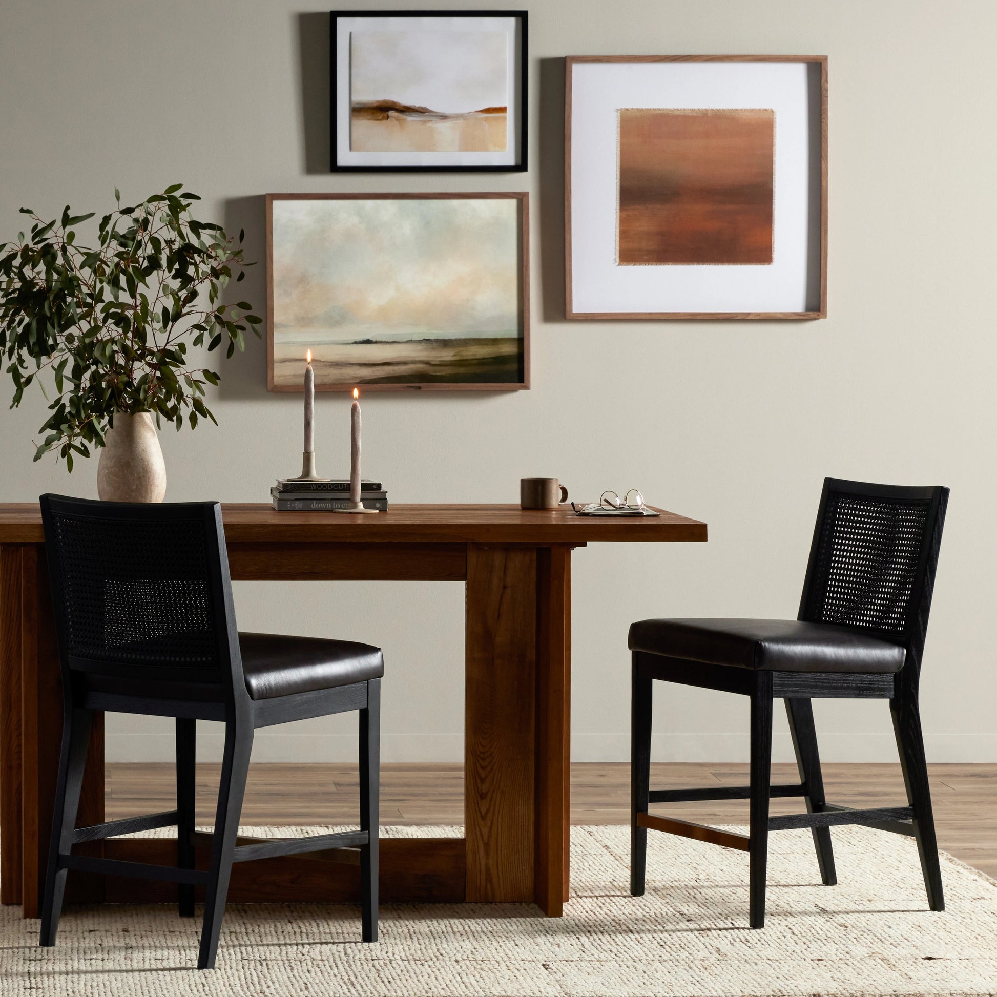 Antonia Cane Armless Counter Stool by Four Hands. Made from unique in a coastal style.