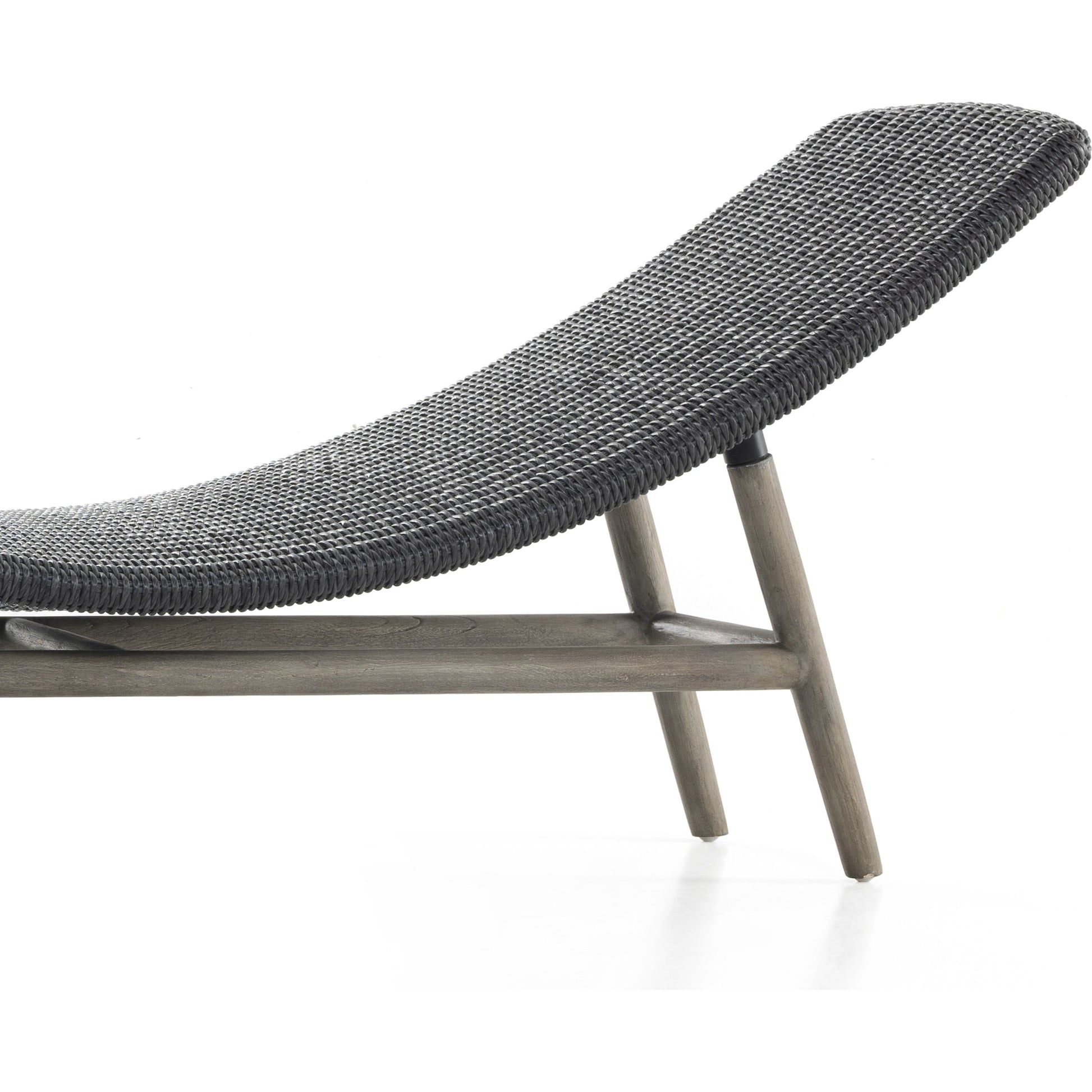 Portia Outdoor Chaise by Four Hands. Made from 100% polyethylene, solid teak, iron in a coastal style.