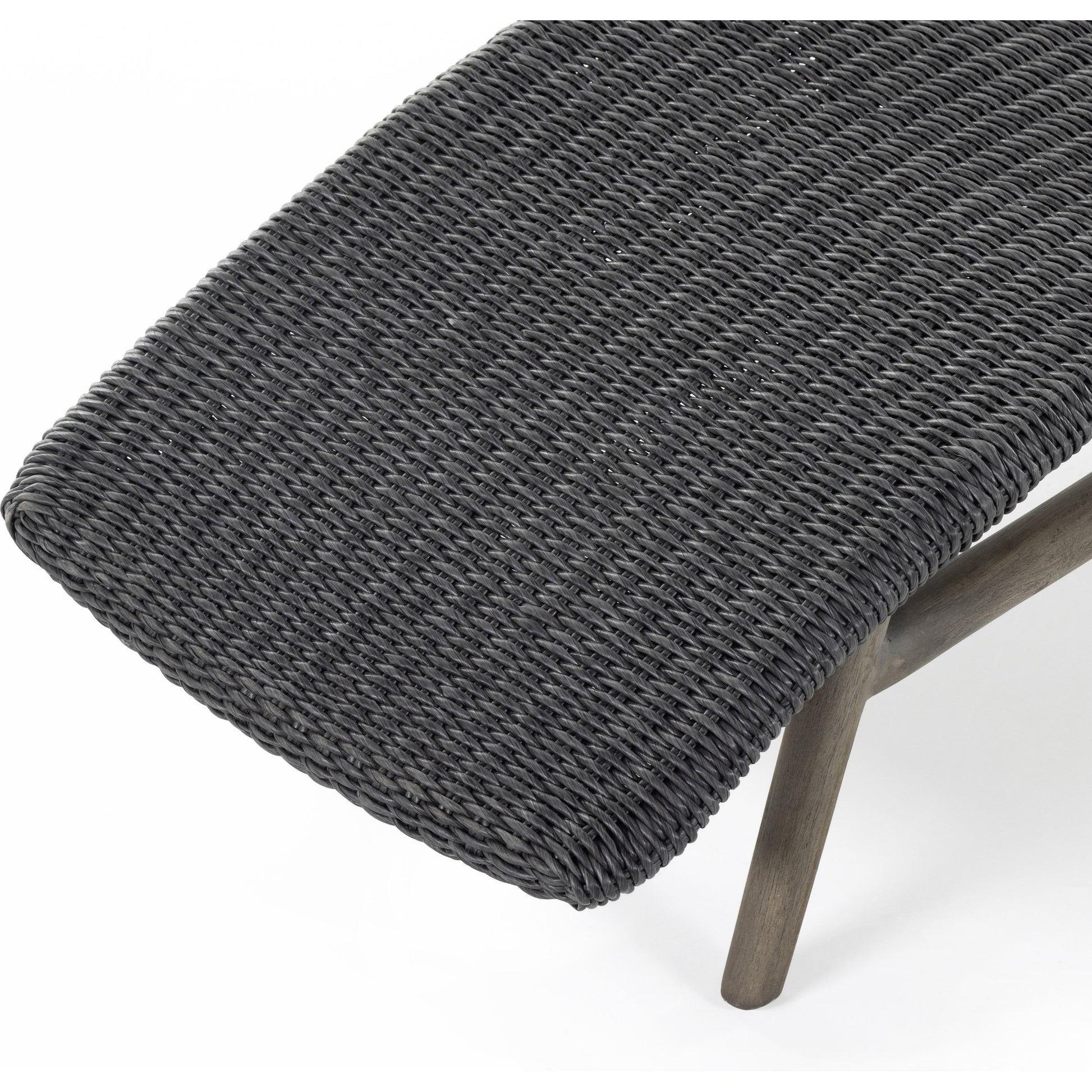 Portia Outdoor Chaise by Four Hands. Made from 100% polyethylene, solid teak, iron in a coastal style.