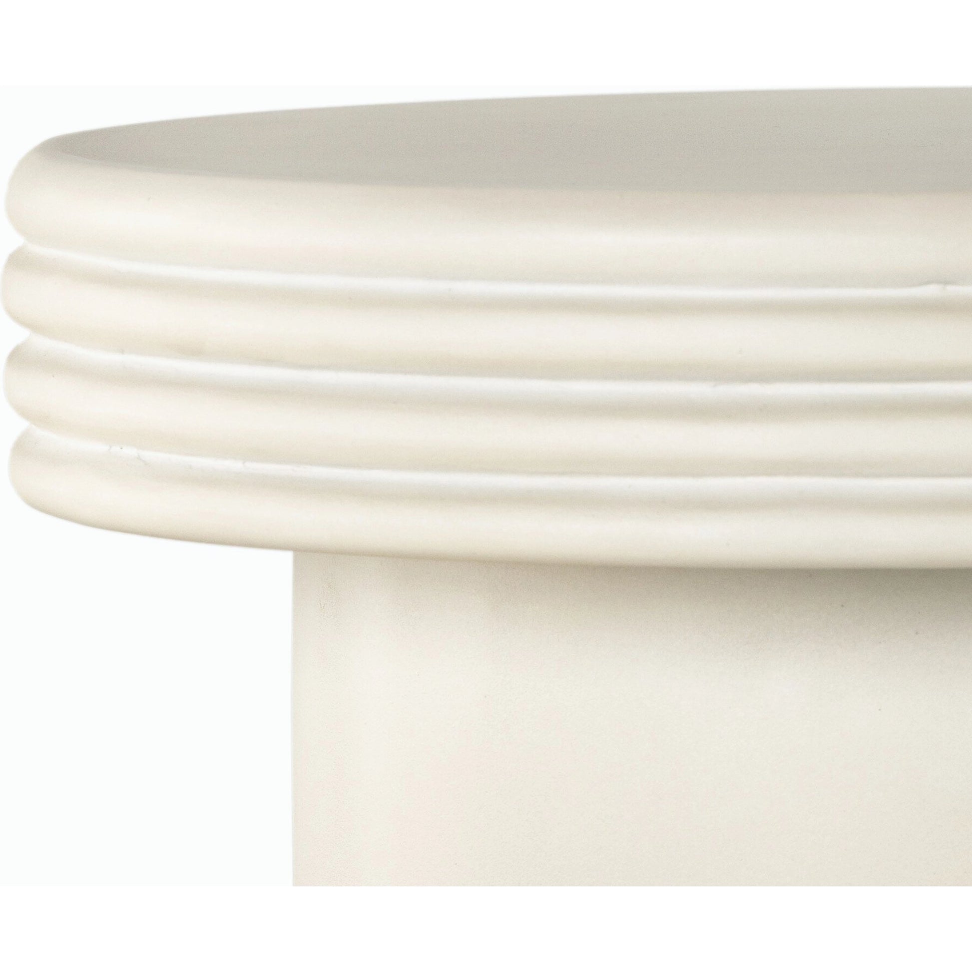 Grecia Outdoor End Table by Four Hands in white. Made from concrete in a modern style.