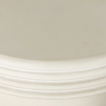 Grecia Outdoor End Table by Four Hands in white. Made from concrete in a modern style.