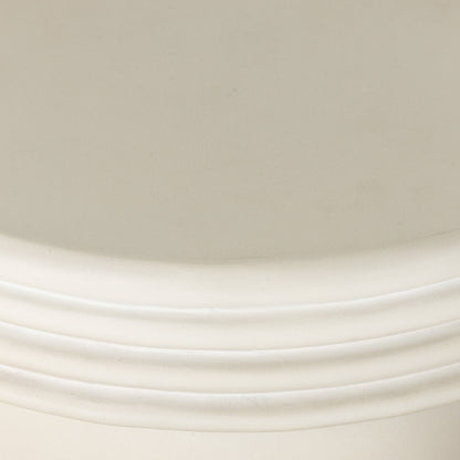 Grecia Outdoor End Table by Four Hands in white. Made from concrete in a modern style.