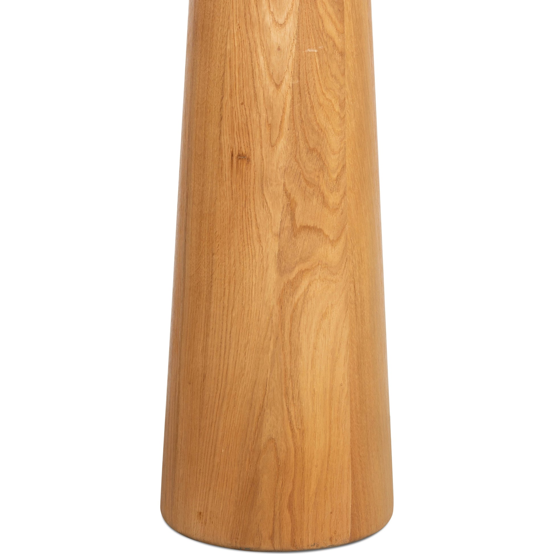 Nora Floor Lamp by Four Hands in light oak. Made from solid oak, 100% flax, linen, steel plating in a modern style.