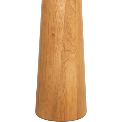 Nora Floor Lamp by Four Hands in light oak. Made from solid oak, 100% flax, linen, steel plating in a modern style.
