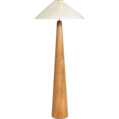 Nora Floor Lamp by Four Hands in light oak. Made from solid oak, 100% flax, linen, steel plating in a modern style.