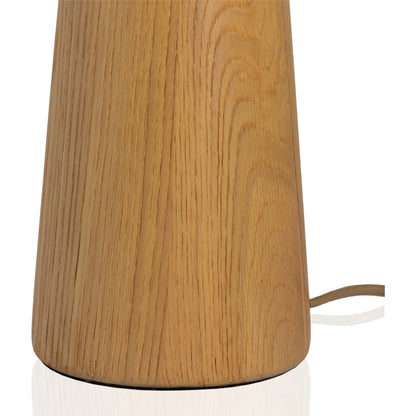 Nora Table Lamp by Four Hands in light oak. Made from solid oak, 100% flax, linen, steel plating in a modern style.