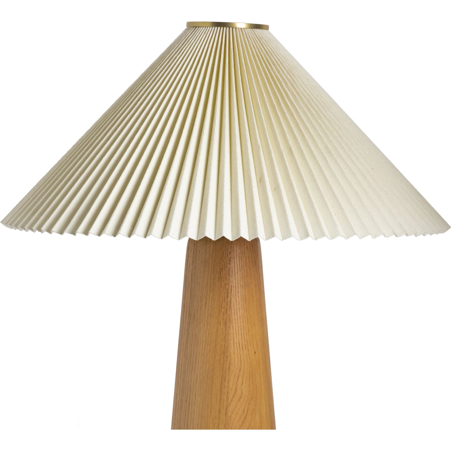 008 SI-1977627 | Closeup | Nora Table Lamp by Four Hands in light oak. Made from solid oak, 100% flax, linen, steel plating in a modern style.