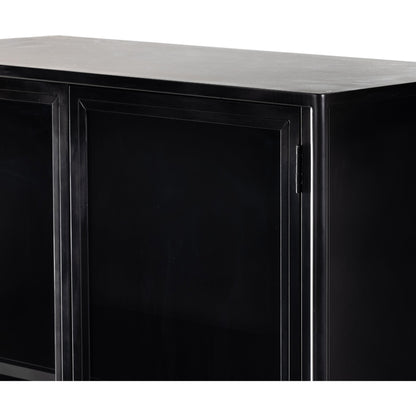 Soto Cabinet by Four Hands in black. Made from iron, glass in a modern style.