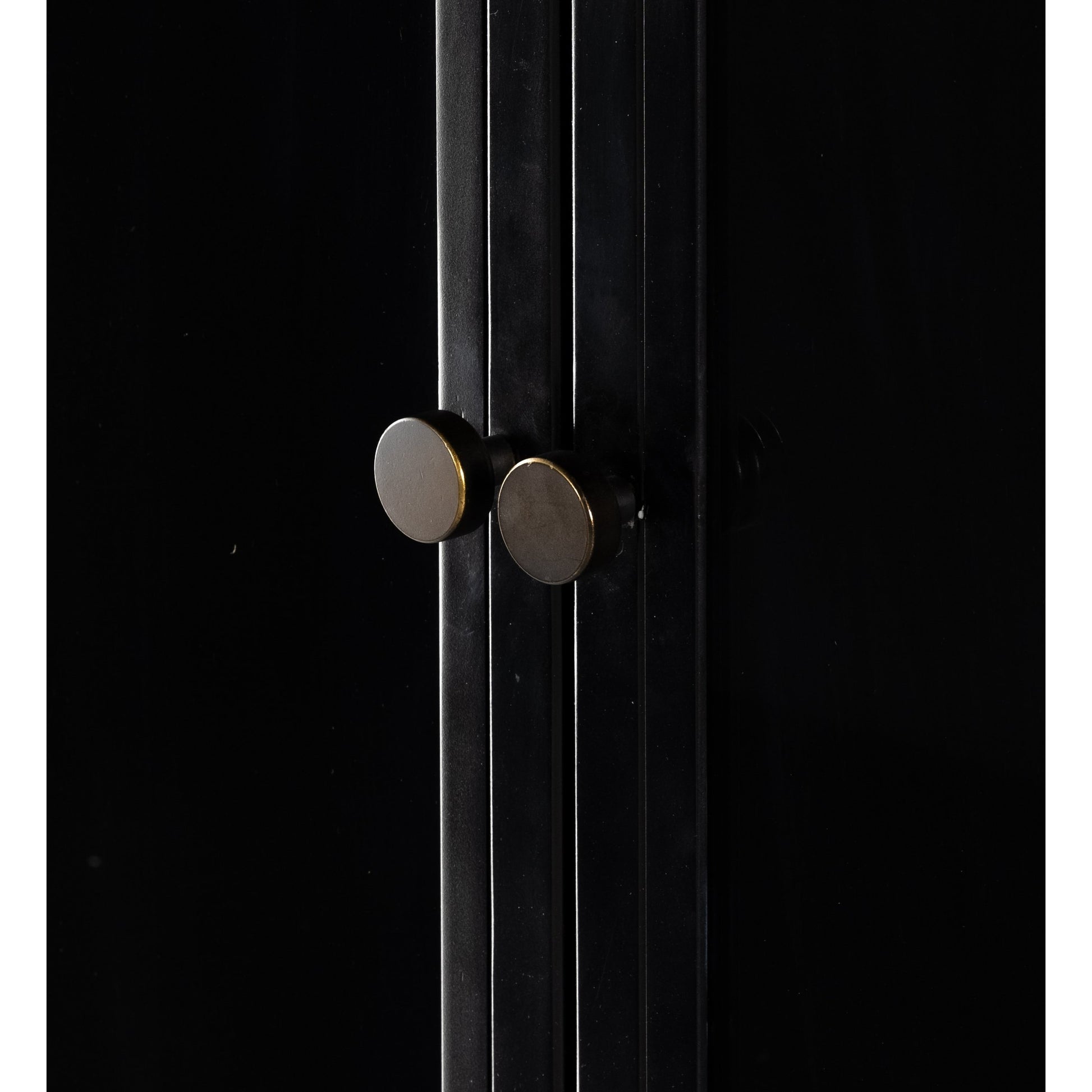 Soto Cabinet by Four Hands in black. Made from iron, glass in a modern style.