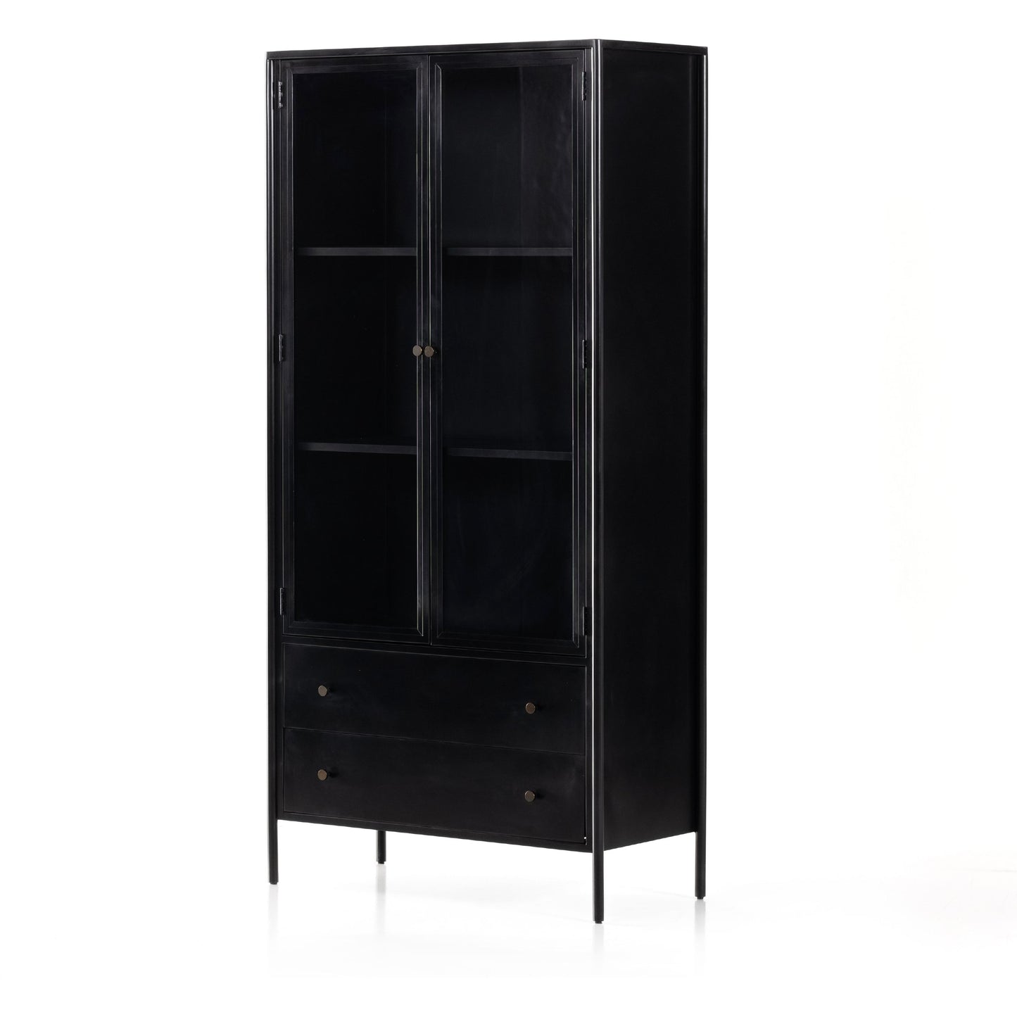 001 SI-1800092 | Additional Silo | Soto Cabinet by Four Hands in black. Made from iron, glass in a modern style.