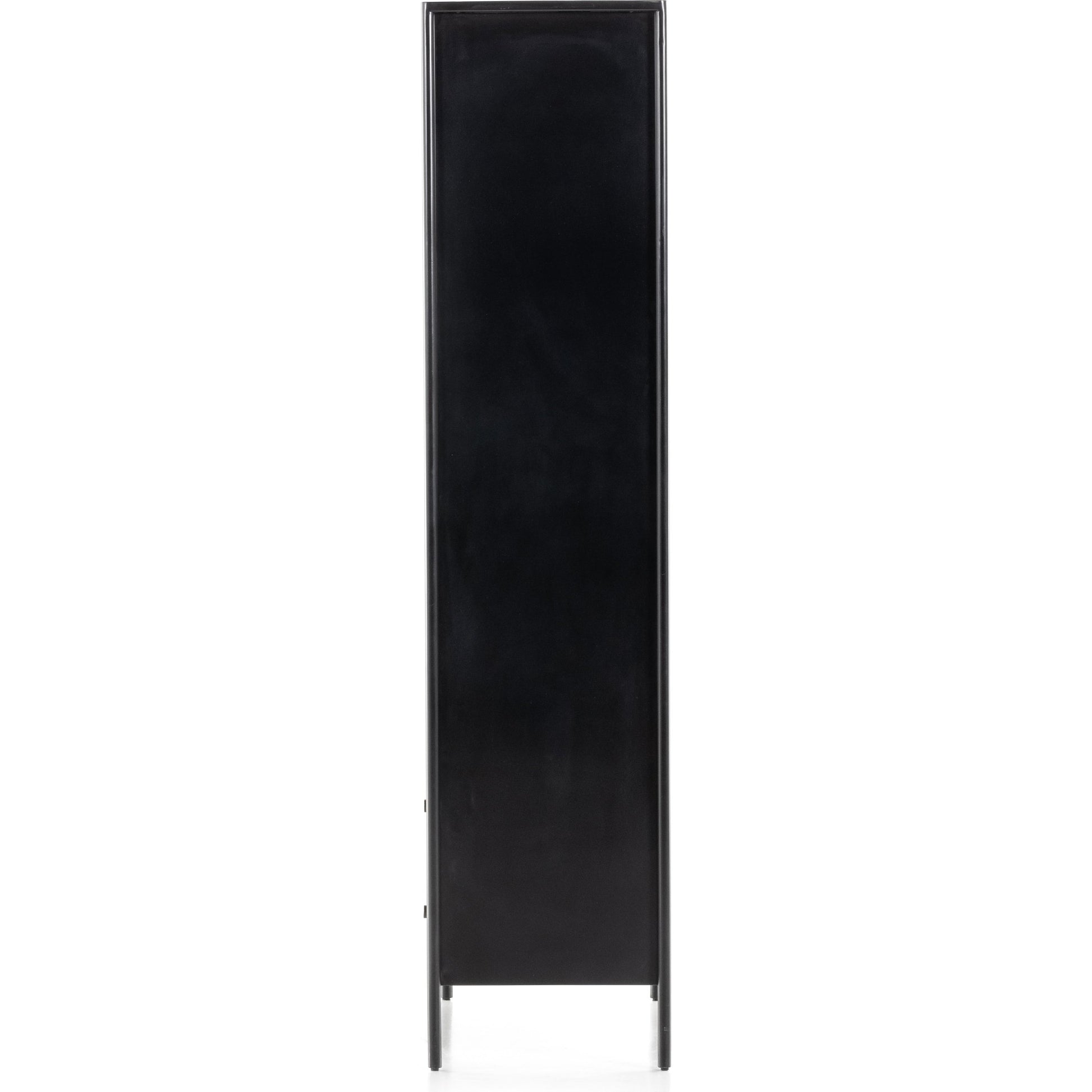 Soto Cabinet by Four Hands in black. Made from iron, glass in a modern style.