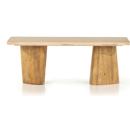 Myla Coffee Table by Four Hands in aged brown. Made from solid mango in a modern style.
