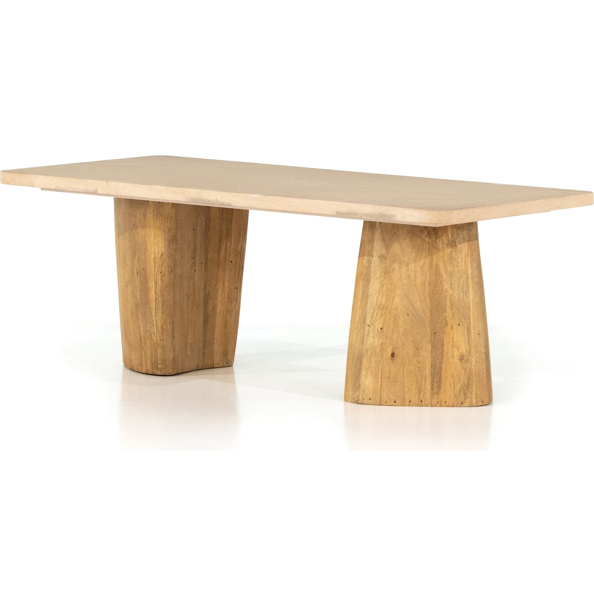 Myla Coffee Table by Four Hands in aged brown. Made from solid mango in a modern style.
