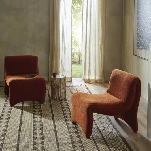 Bridgette Chair by Four Hands in cardiff auburn. Made from 100% polyester, poplar plywood, iron in a modern style.