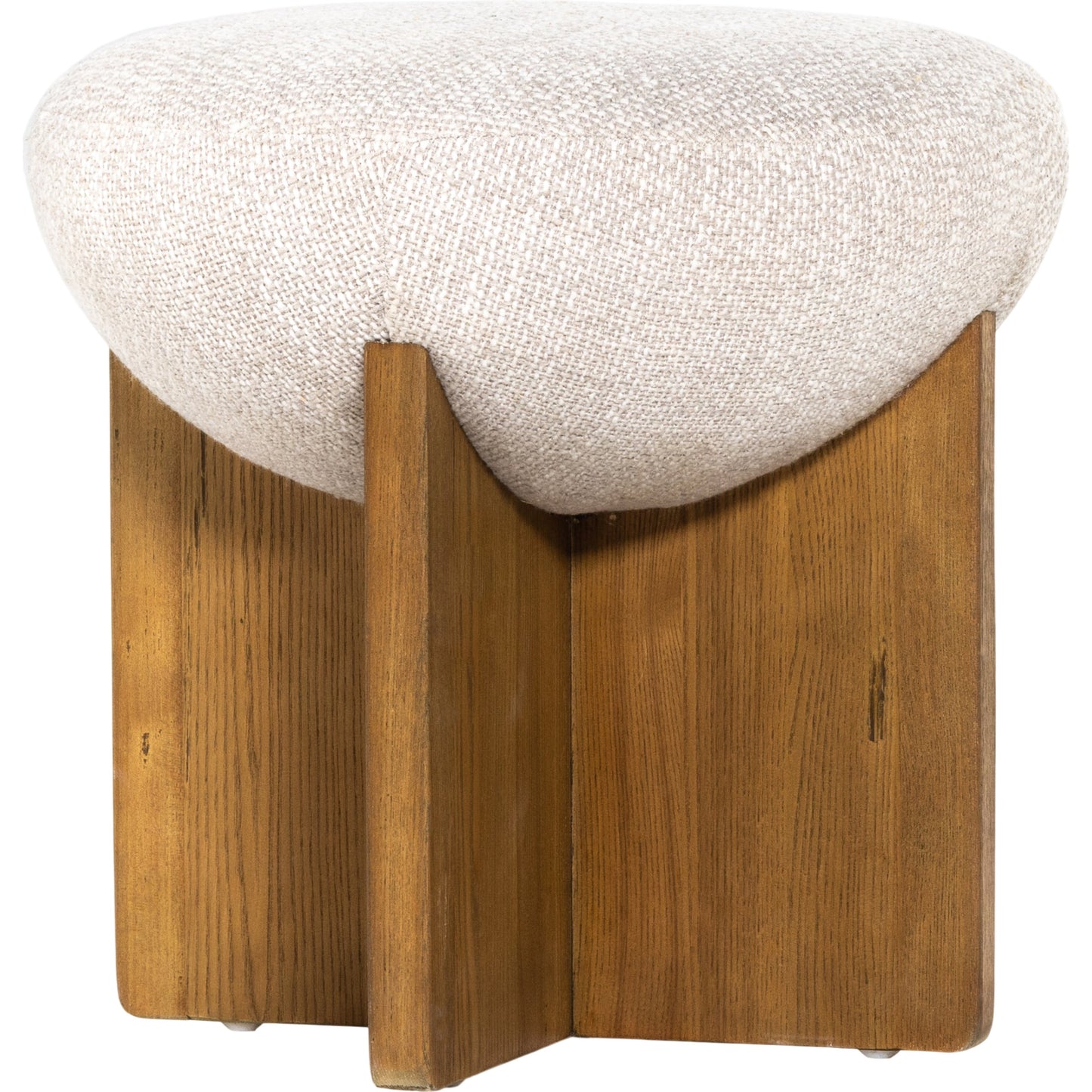 000 SI-1903005 | Primary Silo | Dax Ottoman by Four Hands in gibson wheat, toasted ash solid. Made from 97% polyester, 3% acrylic, solid ash, poplar plywood in a coastal style.