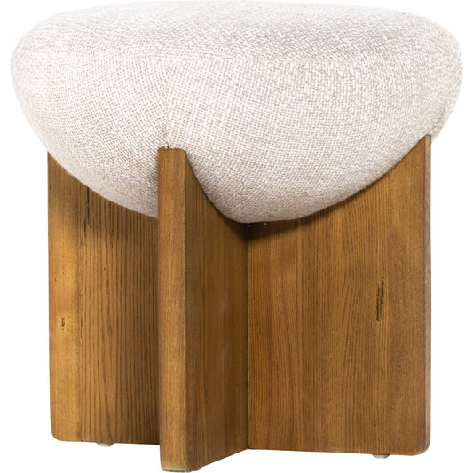 Dax Ottoman by Four Hands in gibson wheat, toasted ash solid. Made from 97% polyester, 3% acrylic, solid ash, poplar plywood in a coastal style.