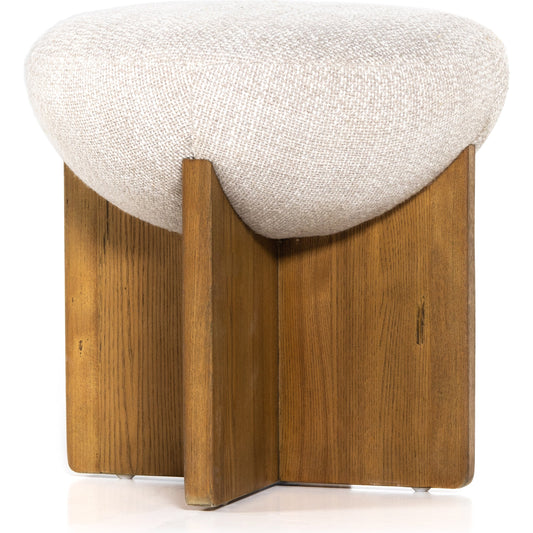 Dax Ottoman by Four Hands in gibson wheat, toasted ash solid. Made from 97% polyester, 3% acrylic, solid ash, poplar plywood in a coastal style.