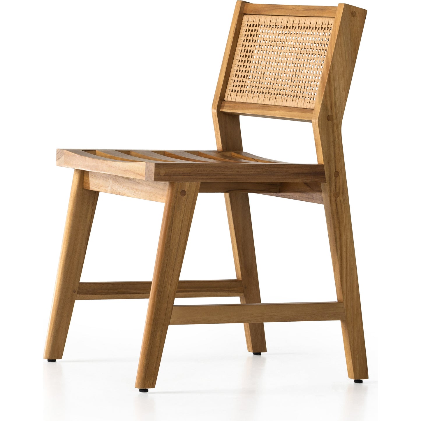 002 SI-1901367 | Additional Silo | Merit Outdoor Dining Chair by Four Hands in faux rattan, natural teak. Made from solid fsc®-certified teak, 100% polyethylene in a transitional style.