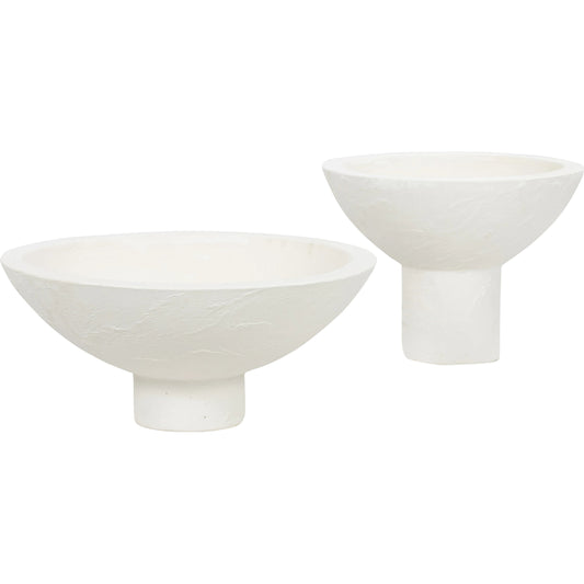 Pressler Outdoor Planter, (Set of 2) by Four Hands in plaster molded concrete and white. Made from concrete in a modern style.