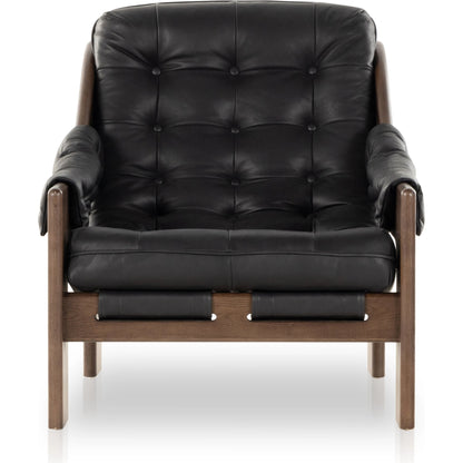 Halston Chair by Four Hands. Made from top grain leather, solid ash, 100% polyester in a modern style.