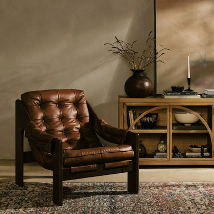 Halston Chair by Four Hands. Made from top grain leather, solid ash, 100% polyester in a modern style.