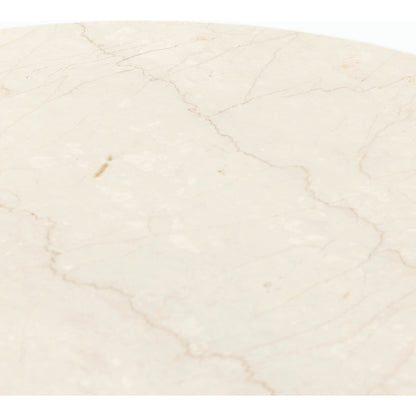 Belle Oval Dining Table by Four Hands in ivory iron, cream marble. Made from solid marble, iron in a modern style.