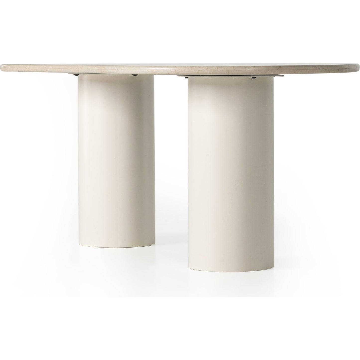 002 SI-1902865 | Additional Silo | Belle Oval Dining Table by Four Hands in ivory iron, cream marble. Made from solid marble, iron in a modern style.