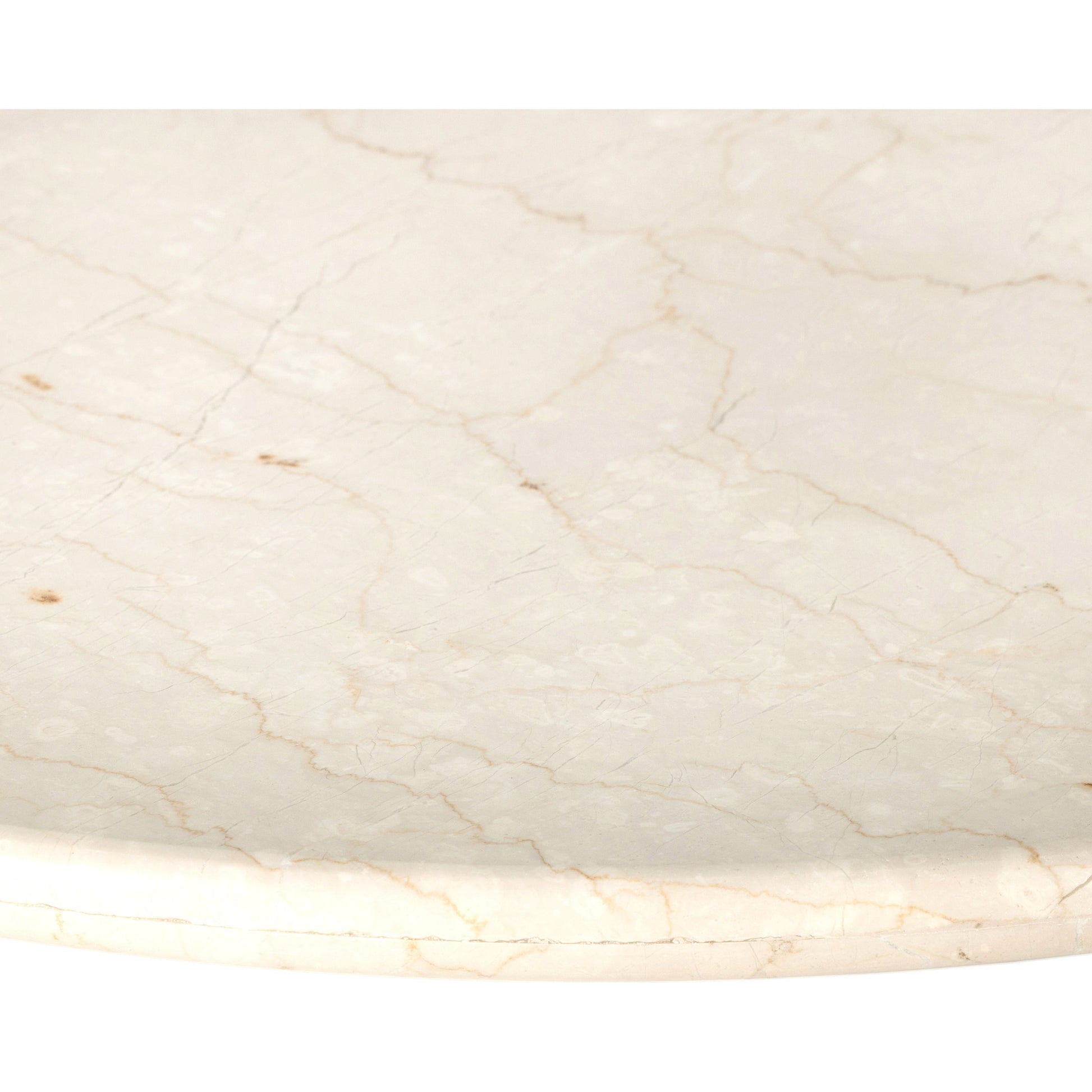 Belle Oval Dining Table by Four Hands in ivory iron, cream marble. Made from solid marble, iron in a modern style.