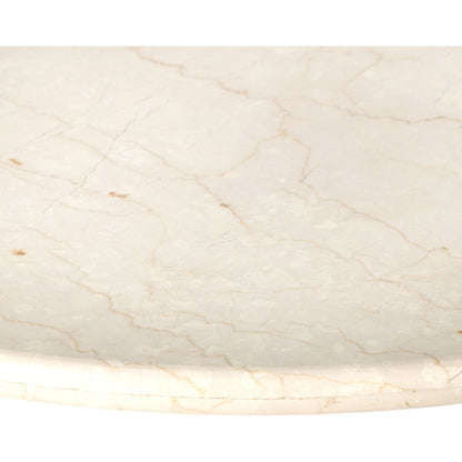 Belle Oval Dining Table by Four Hands in ivory iron, cream marble. Made from solid marble, iron in a modern style.