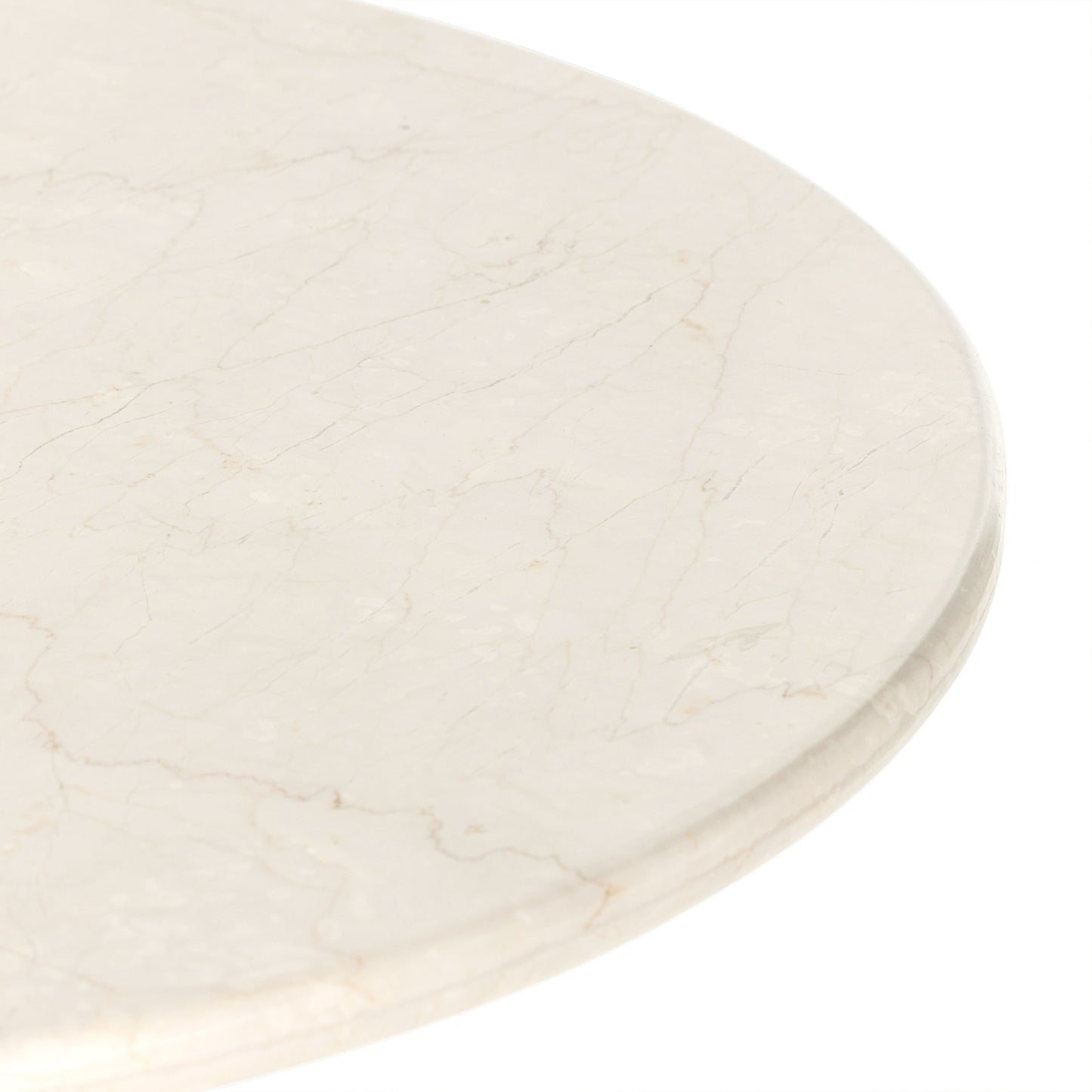 006 SI-1902865 | Closeup | Belle Oval Dining Table by Four Hands in ivory iron, cream marble. Made from solid marble, iron in a modern style.