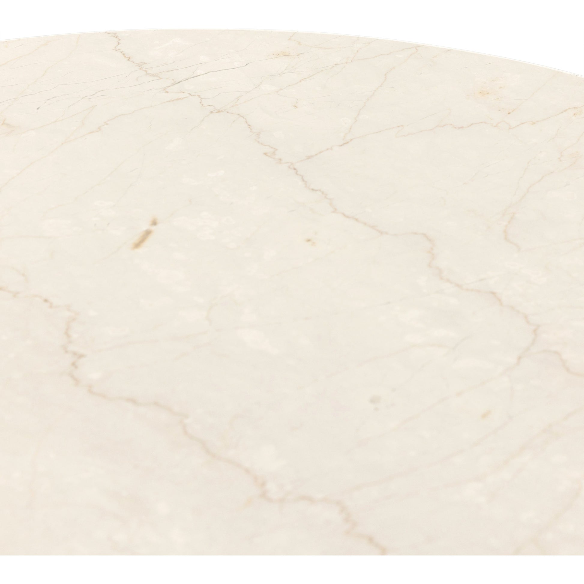 Belle Oval Dining Table by Four Hands in ivory iron, cream marble. Made from solid marble, iron in a modern style.