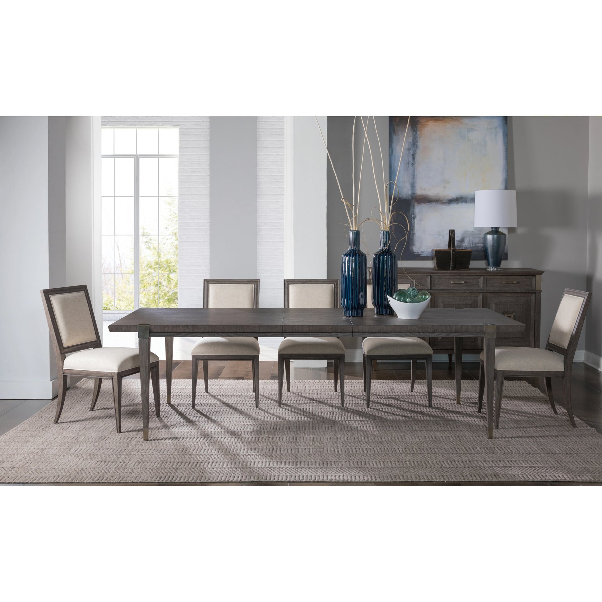 Belvedere Extension Dining Table by Artistica Home in falcon brown. Made from unique in a modern style.