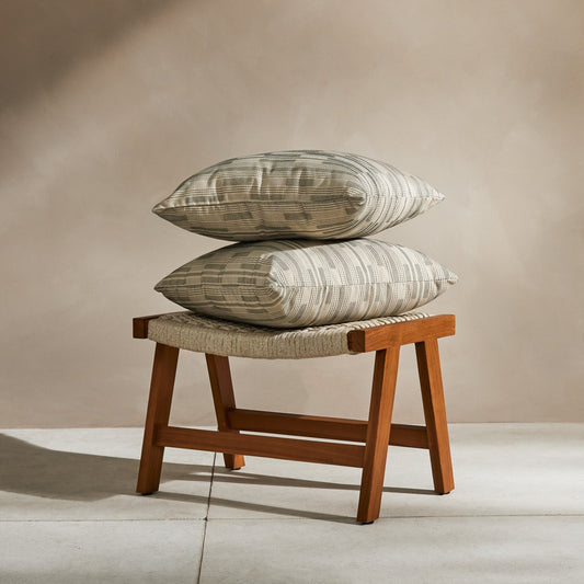 Doja Crosshatch Outdoor Pillow (Set of 2) by Four Hands in cream. Made from unique in a transitional style.