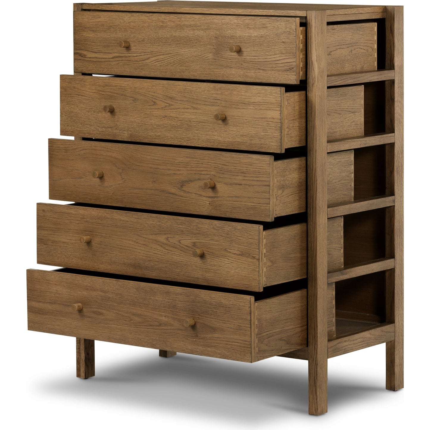 005 SI-1977548 | Additional Silo | Meadow 5 Drawer Dresser by Four Hands in tawny oak. Made from solid oak, oak veneer in a modern style.