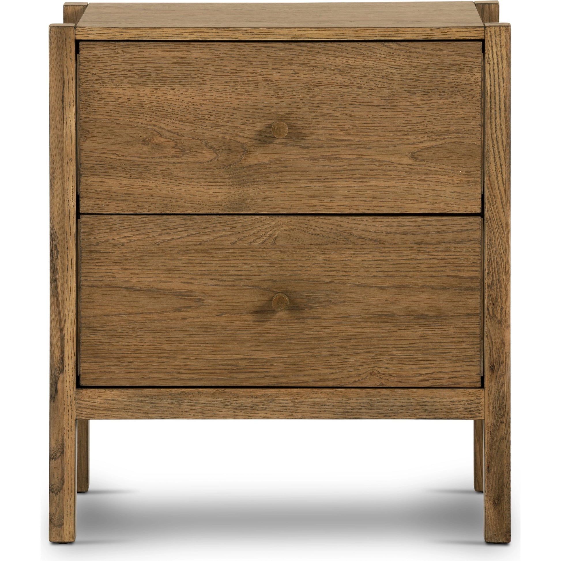Meadow Nightstand by Four Hands in tawny oak. Made from solid oak, oak veneer in a modern style.
