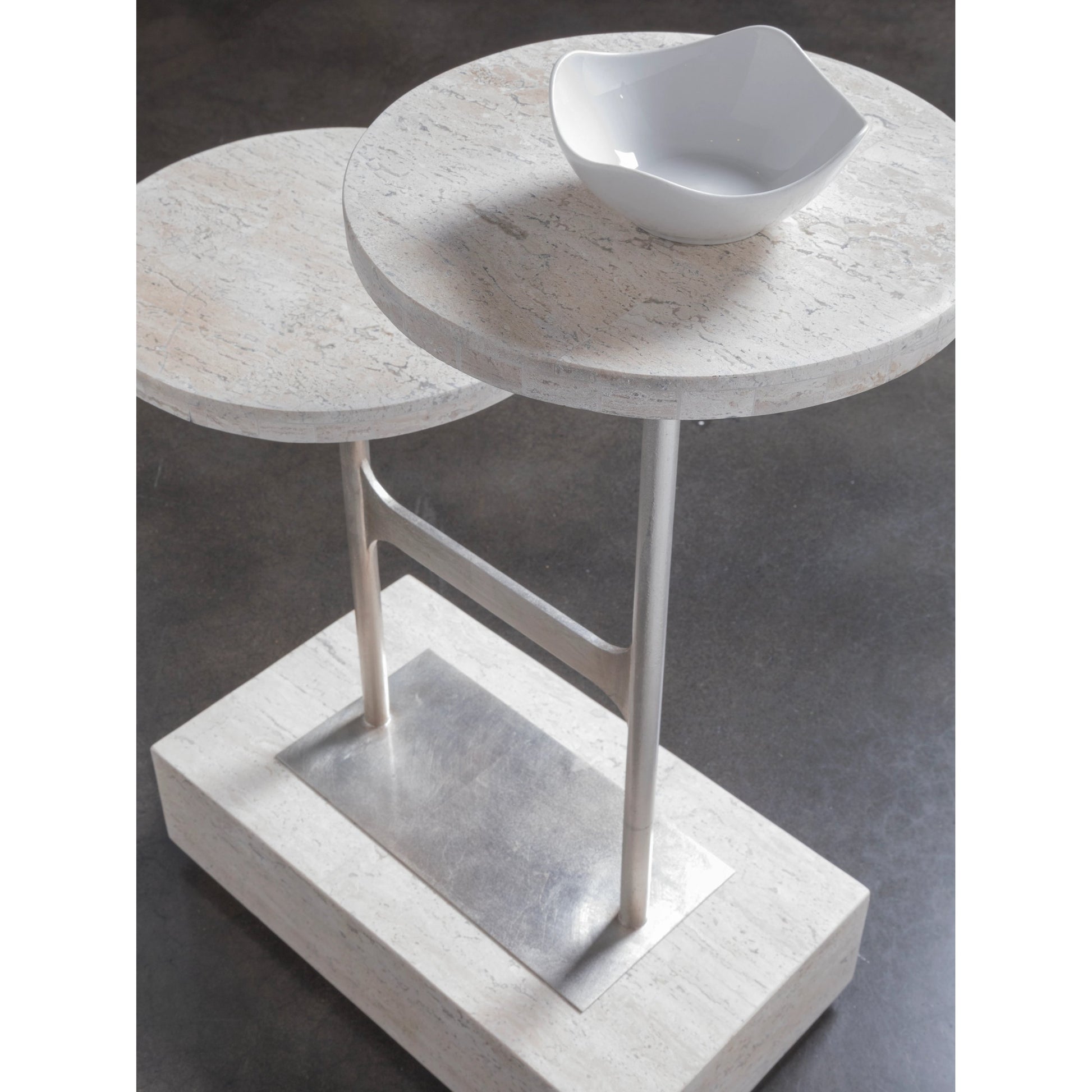 Cirque Tiered Spot Table by Artistica Home in champagne leaf. Made from unique in a modern style.