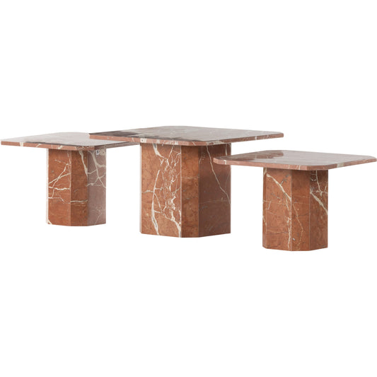 Edina Bunching Coffee Table by Four Hands in rusty marble. Made from solid marble, engineered hardwood in a modern style.