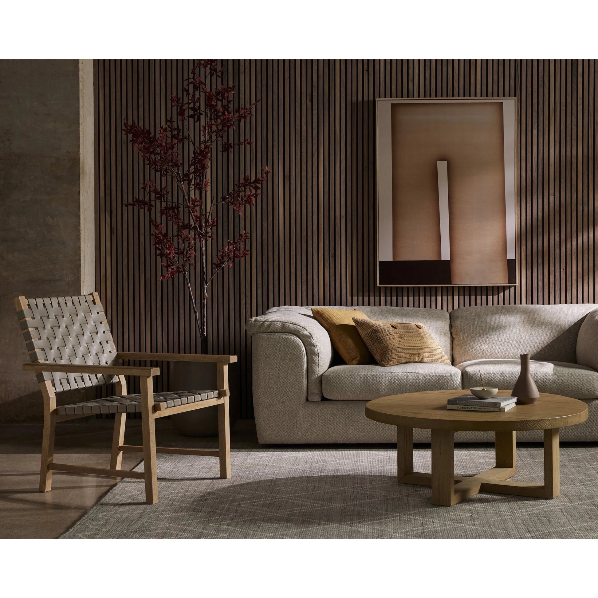 Liad Coffee Table by Four Hands in natural nettlewood. Made from solid nettlewood, iron in a modern style.