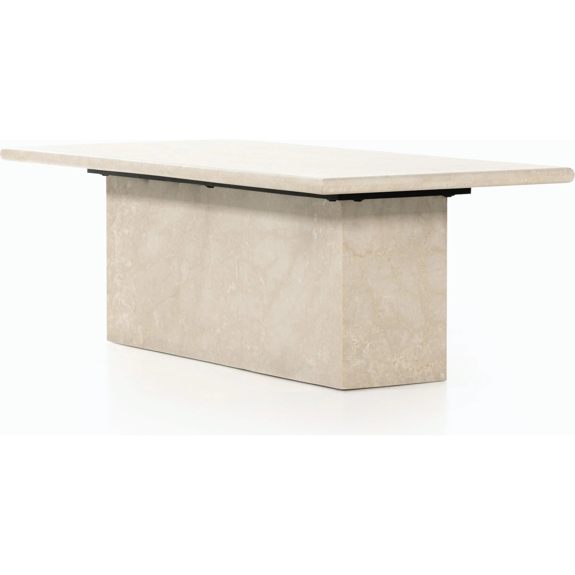 Arum Coffee Table by Four Hands in cream marble. Made from solid marble in a coastal style.