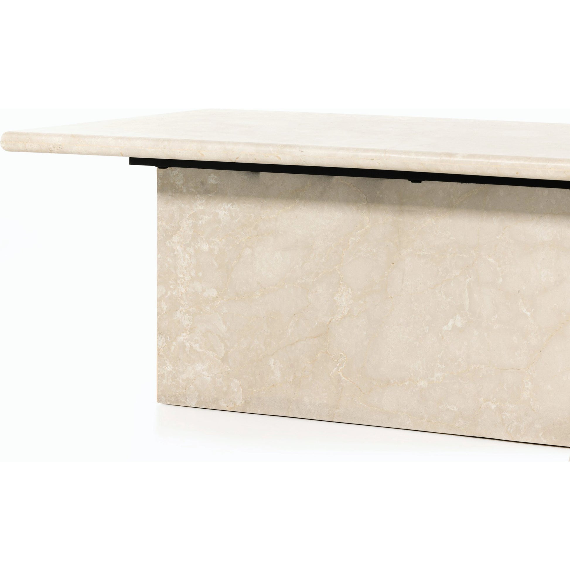 Arum Coffee Table by Four Hands in cream marble. Made from solid marble in a coastal style.