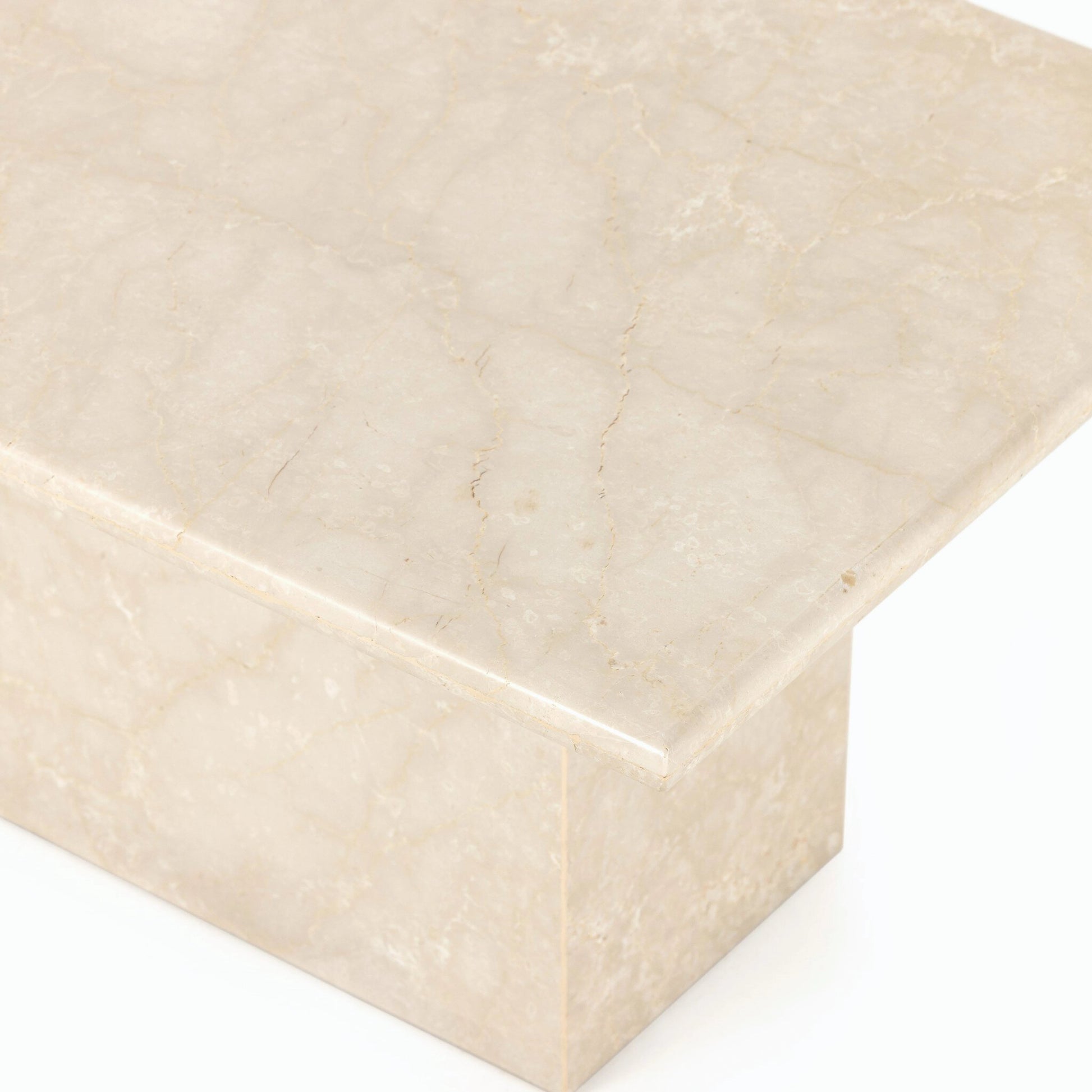 Arum Coffee Table by Four Hands in cream marble. Made from solid marble in a coastal style.
